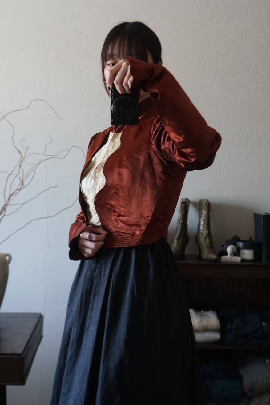 Victorian Orange Silk Jacket