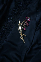 Vintage Square Cut Rhinestones Flower Bouquet Brooch