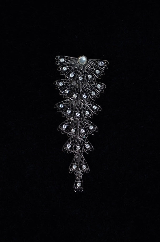 1930's Art Deco Paste Glass Dress Clip