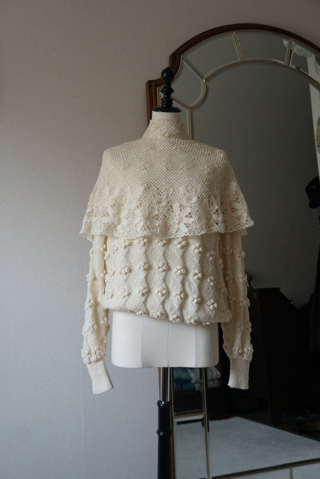 Vintage Crochet Knit with Cape