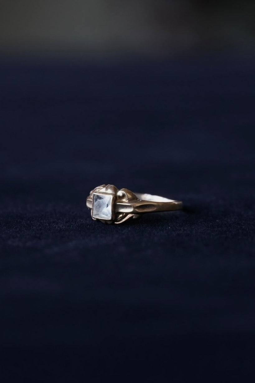 Edwardian 10K Pinky Ring with Glass Stone