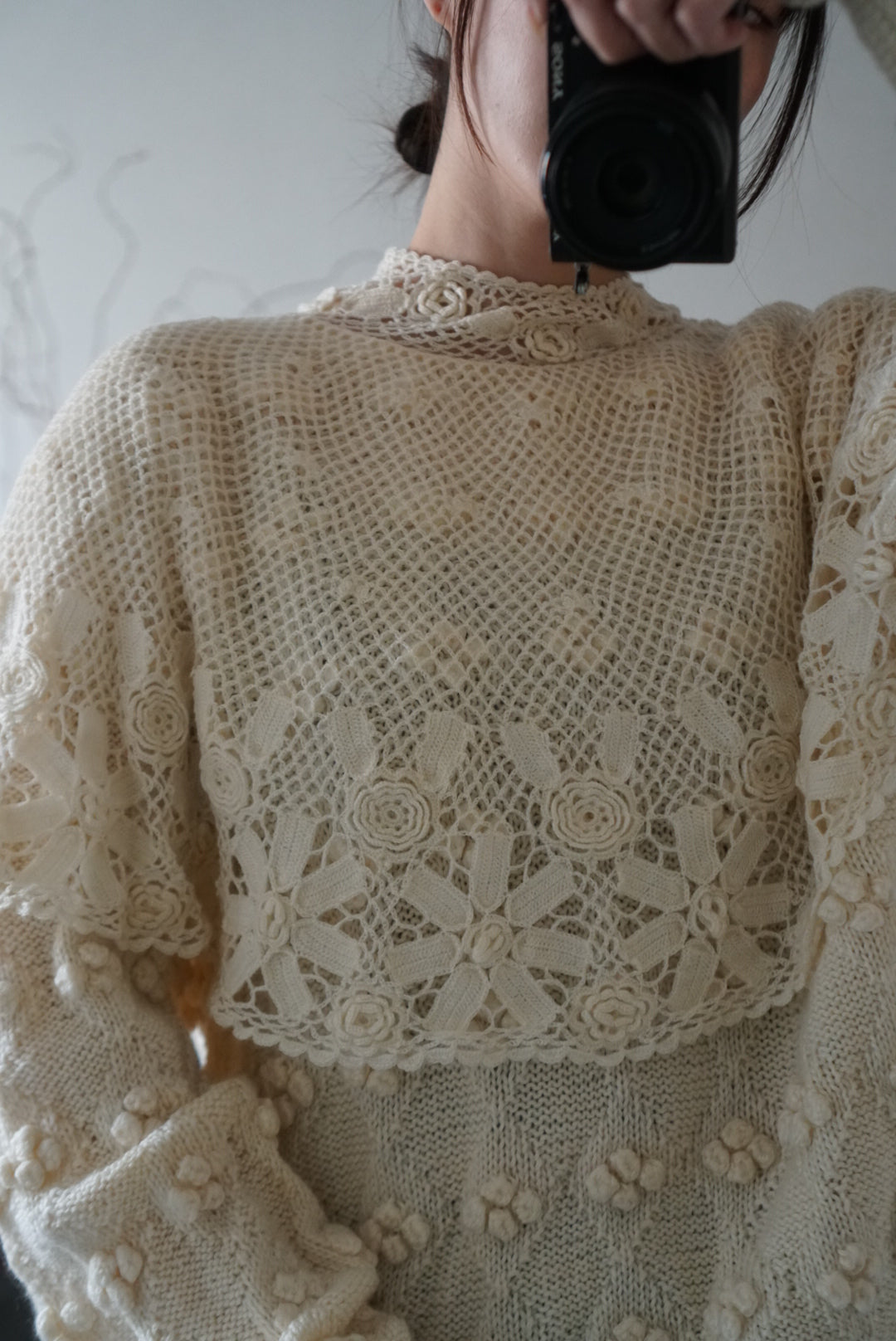 Vintage Crochet Knit with Cape