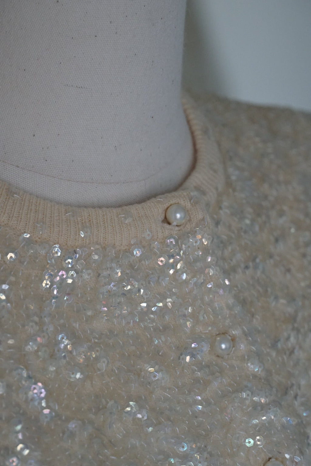 1950's Sequins Wool Cardigan