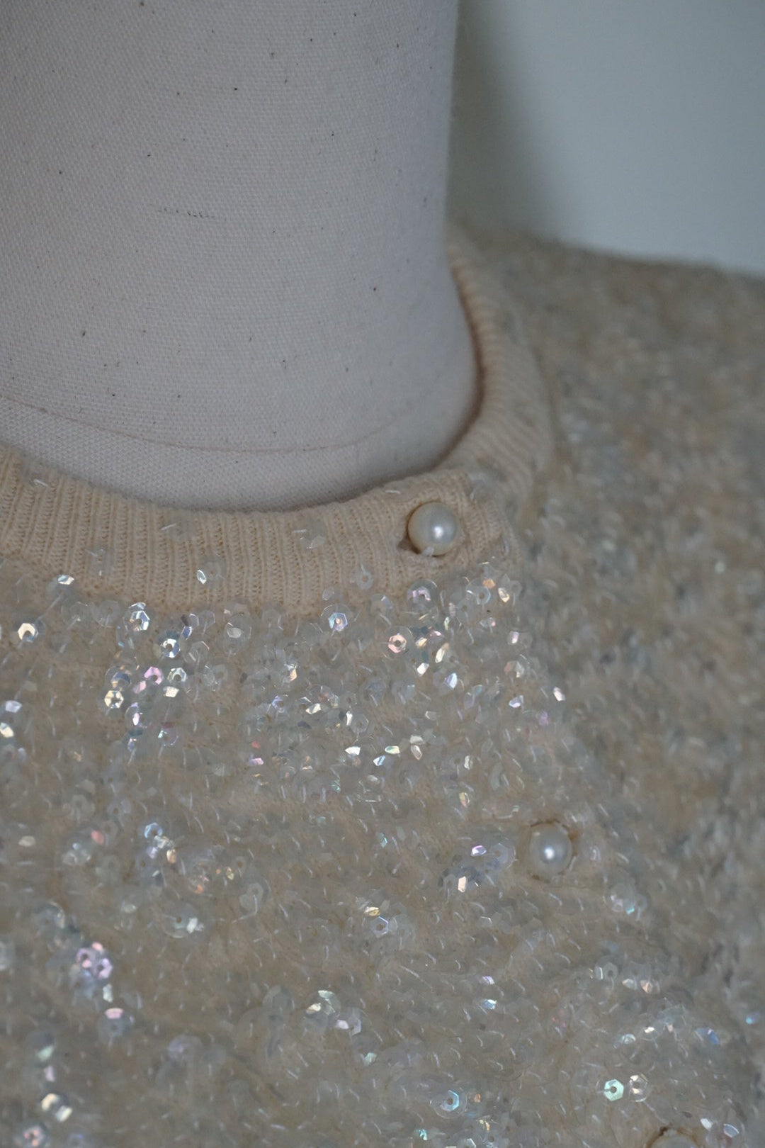1950's Sequins Wool Cardigan