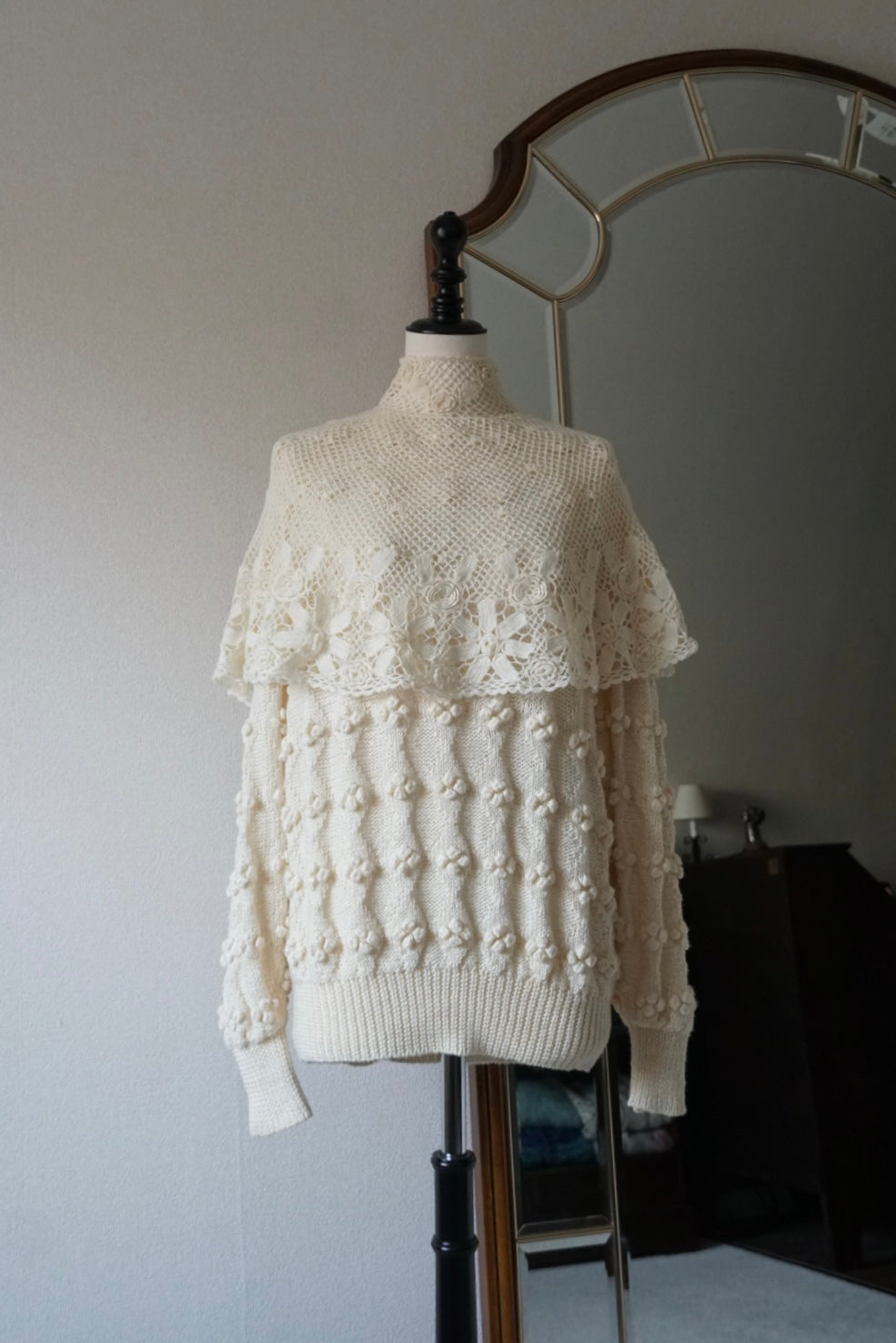 Vintage Crochet Knit with Cape