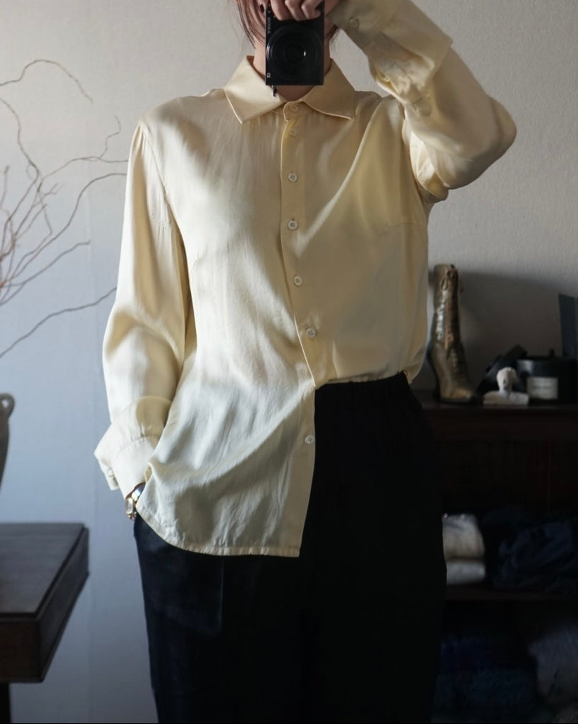 1980's Ivory Silk Shirt