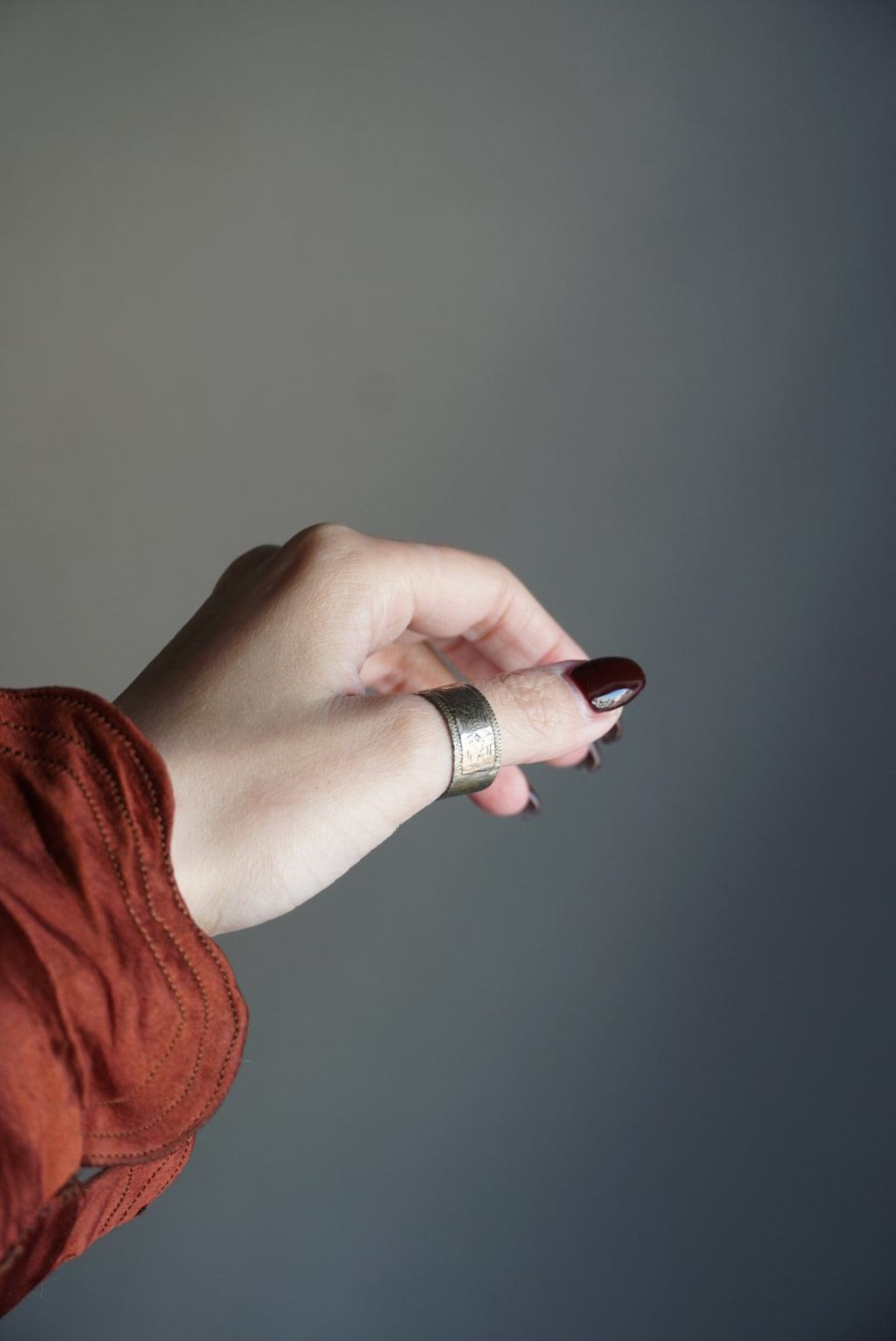 Vintage Copper Collar Thumb Ring