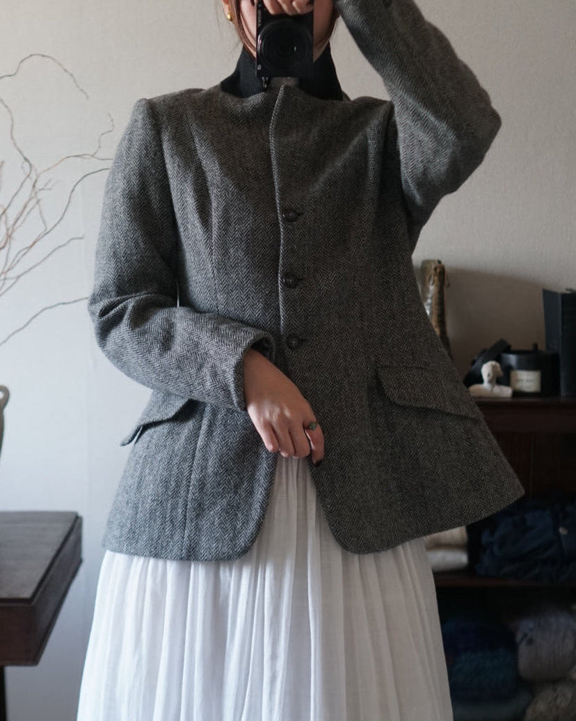 Vintage Grey Herringbone Jacket