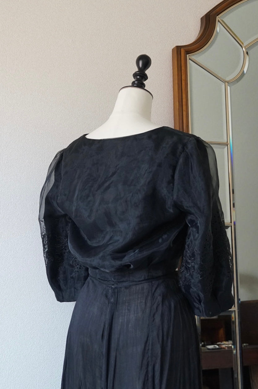 Vintage Black Sheer Blouse