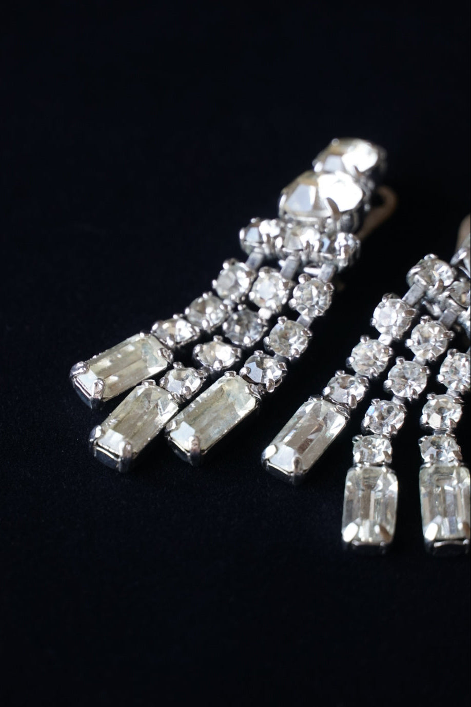Vintage Glass Chandelier Earrings