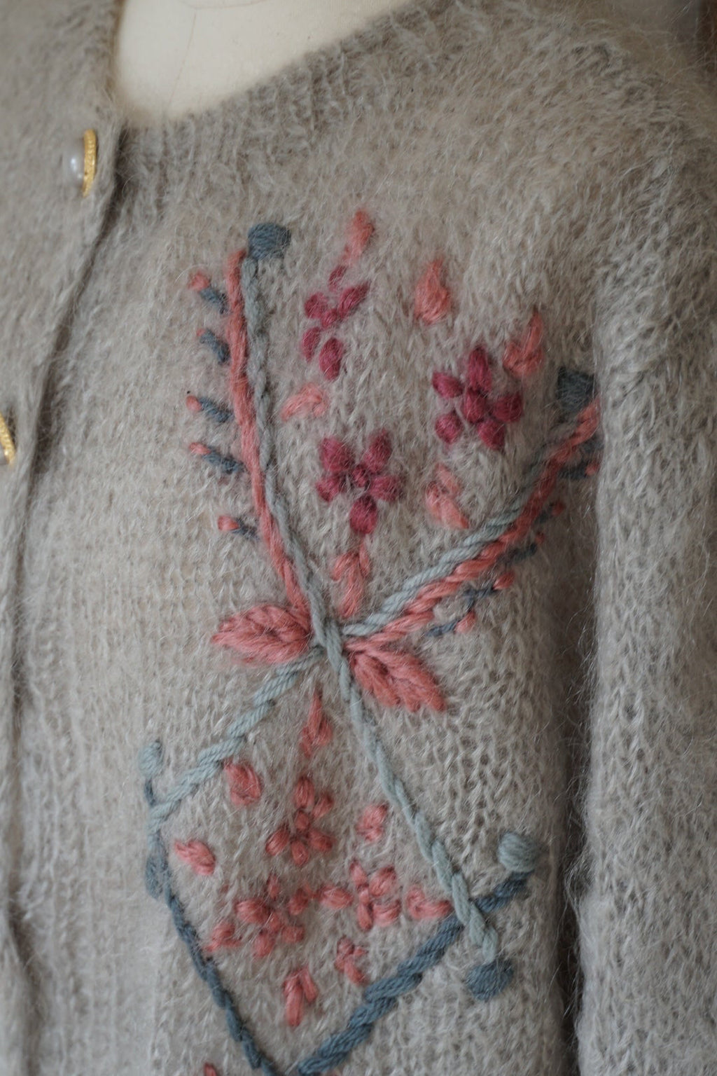 1960's Mohair Embroidery Cardigan