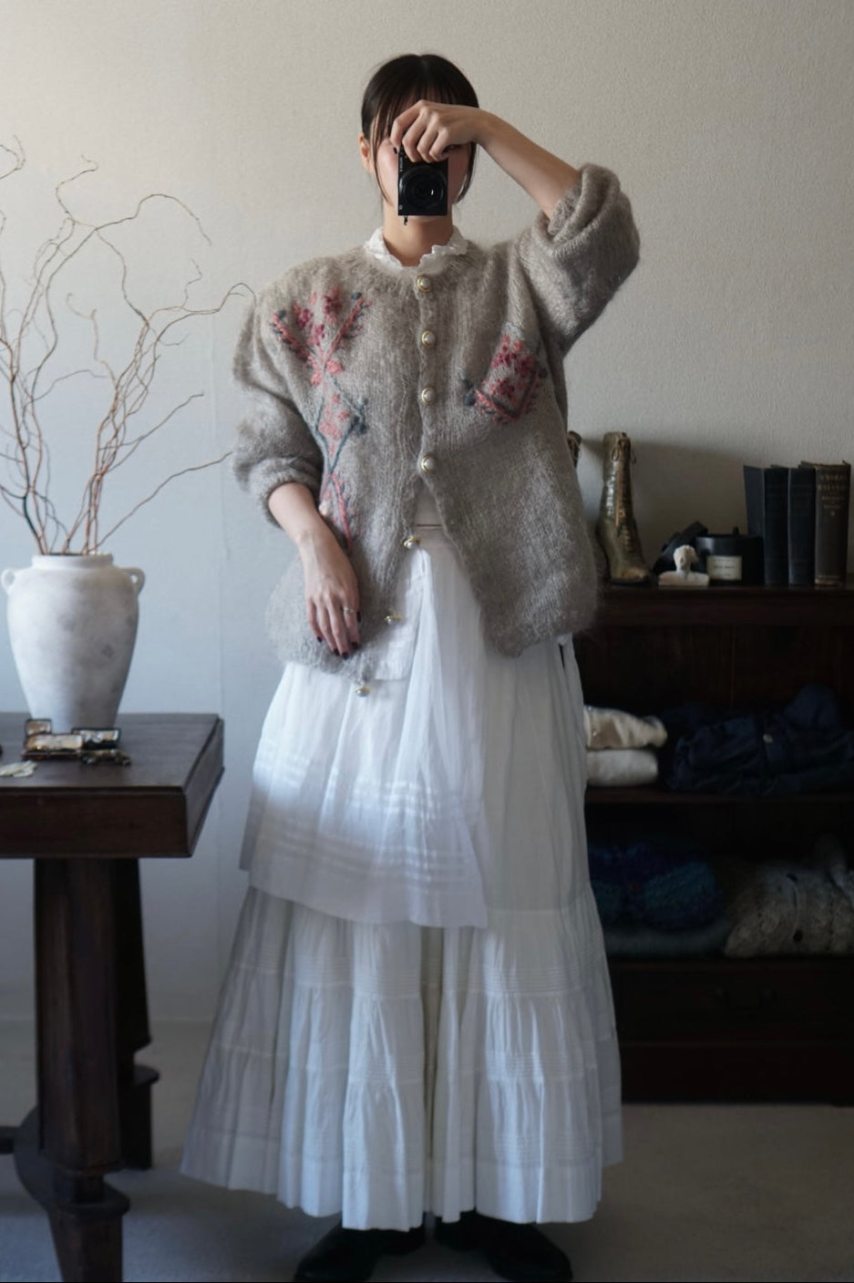 Antique White Cotton Apron
