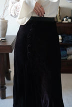 1900's Silk Velvet Tight Skirt
