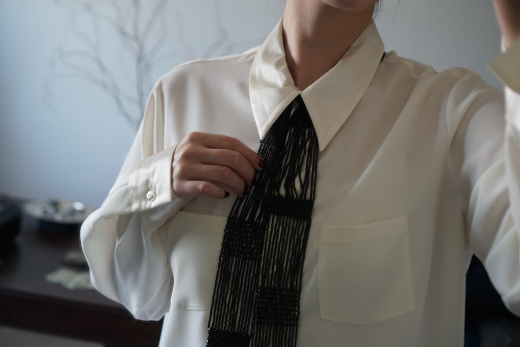 Vintage Satin Collar Shirt