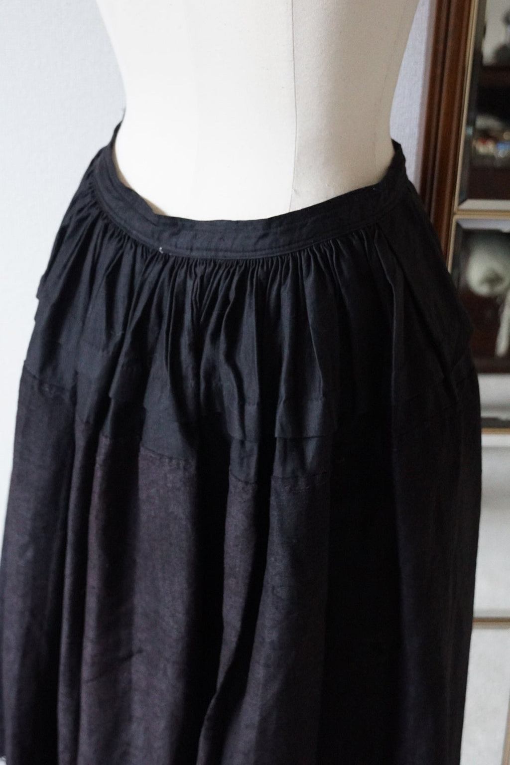 Antique French Handmade Linen Skirt