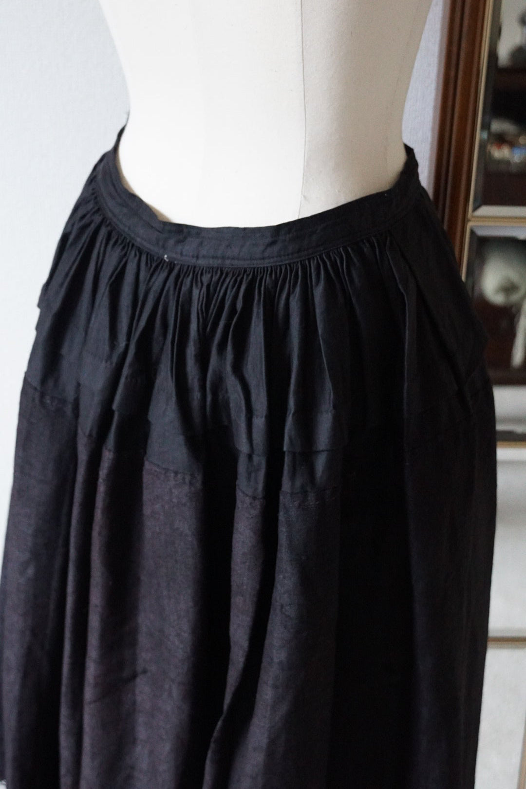 Antique French Handmade Linen Skirt