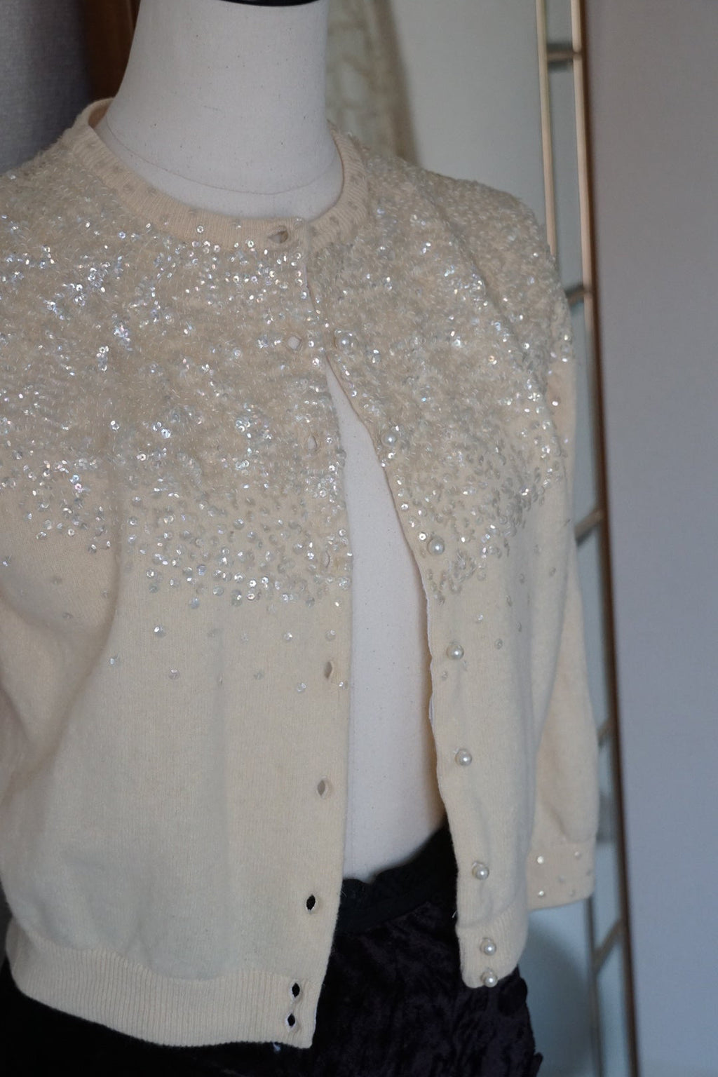 1950's Sequins Wool Cardigan