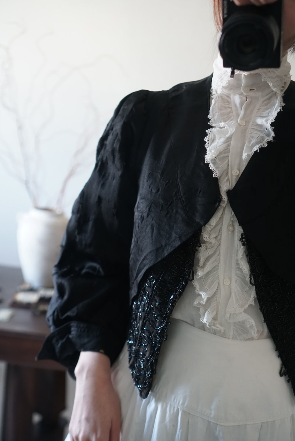 1880's Beaded Jacket with Puff Sleeves