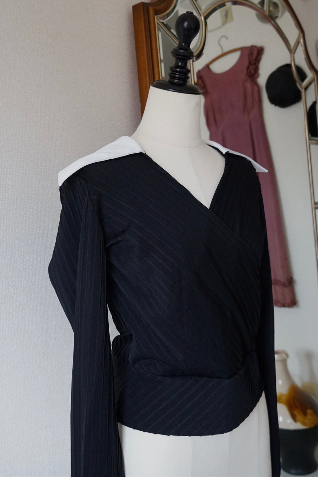Vintage Big Satin Collar Shirt