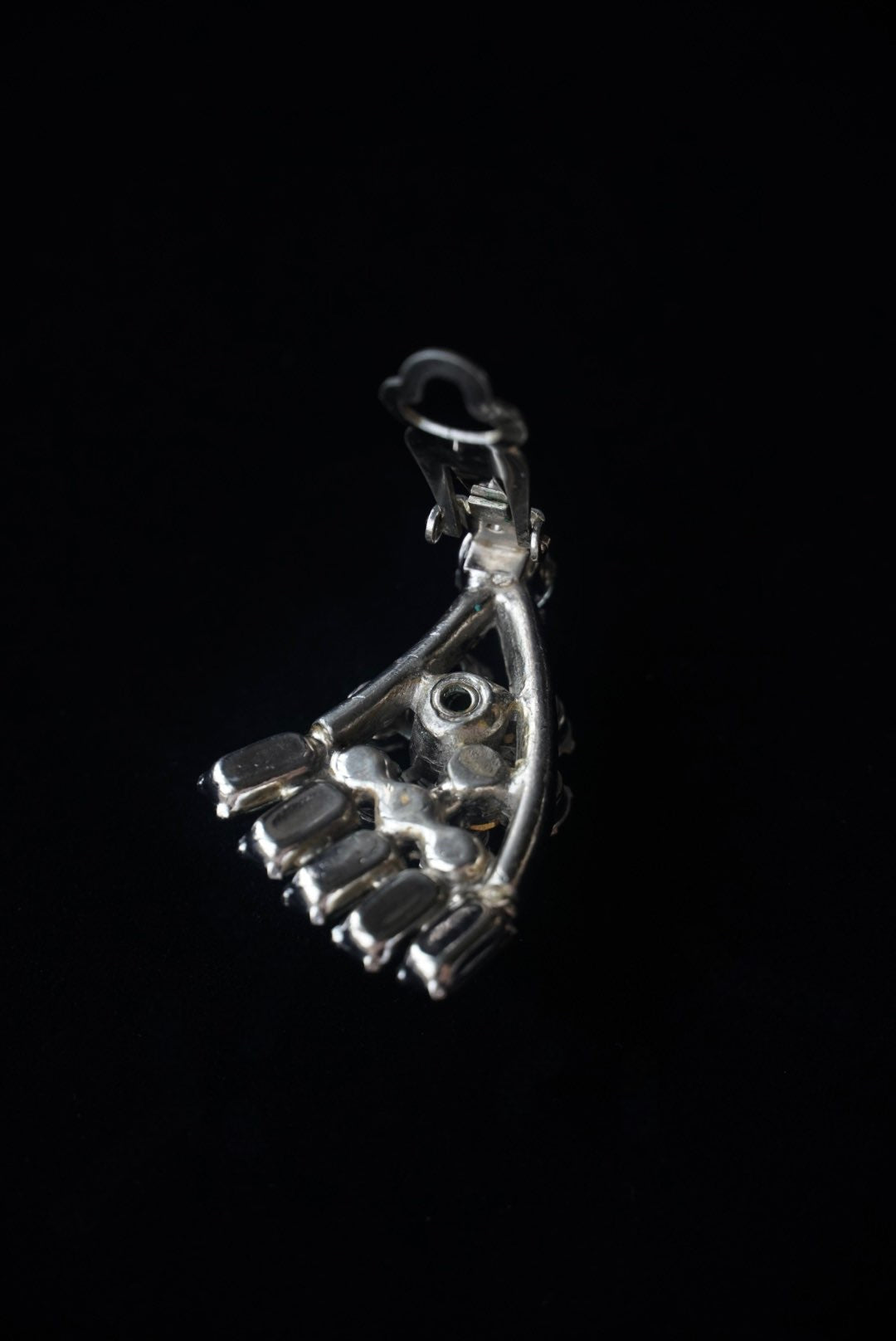 Vintage Smoke Gray Cut Glass Earrings
