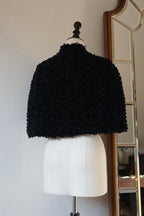 Edwardian Black Wool Short Cape