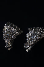 Vintage Smoke Gray Cut Glass Earrings