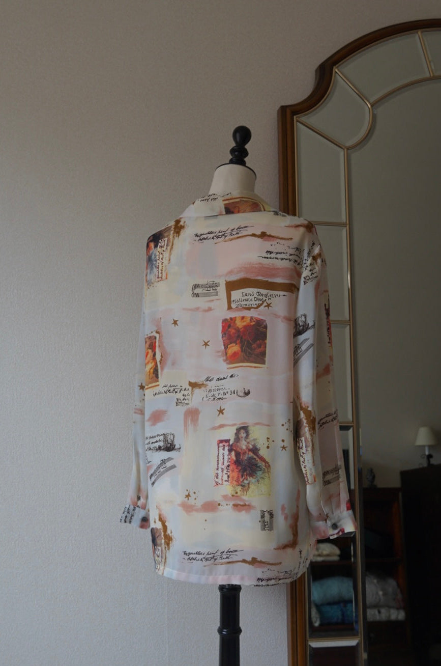 Vintage Printed Chiffon Shirt