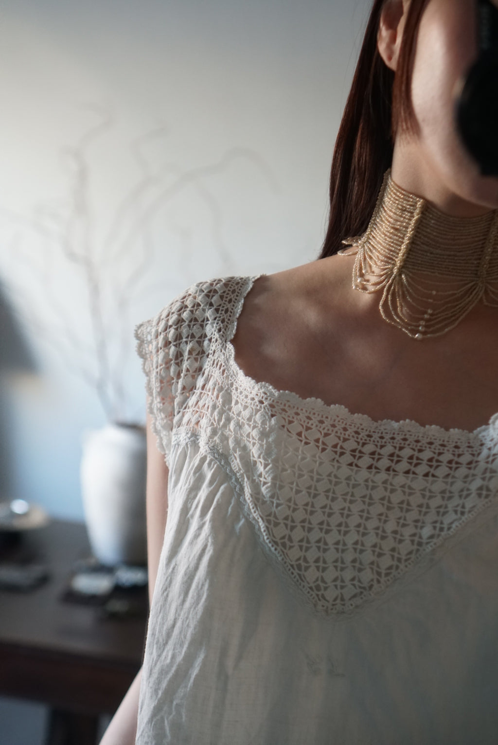 Victorian Glass Pearl Special Collar