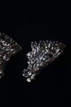 Vintage Smoke Gray Cut Glass Earrings