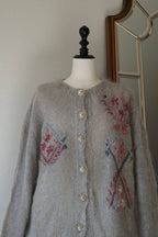 1960's Mohair Embroidery Cardigan