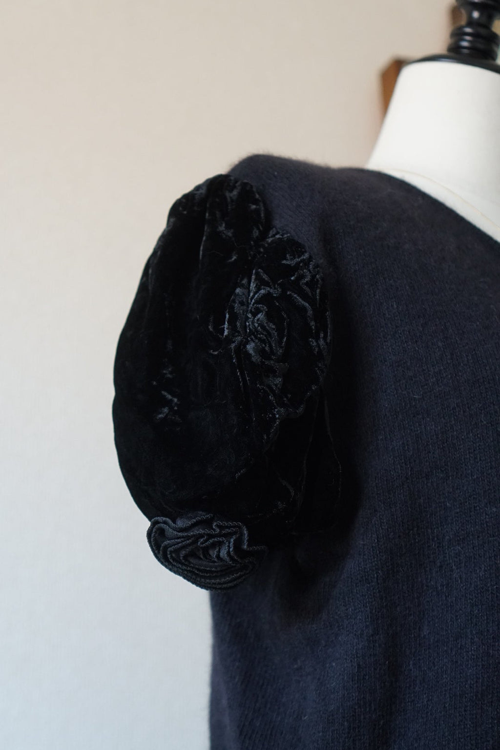 1980's Silk Velvet Puff Sleeve Cardigan
