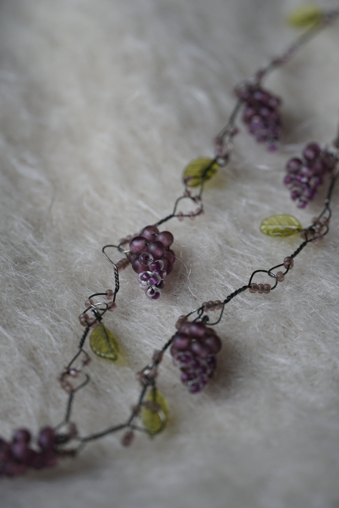 Vintage Grape Glass Necklace
