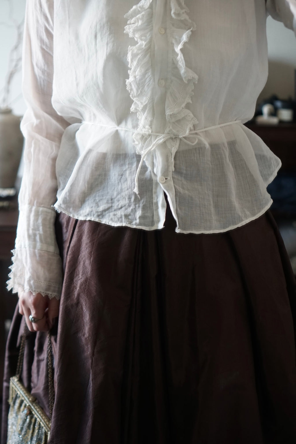 Edwardian Ruffle Front Blouse