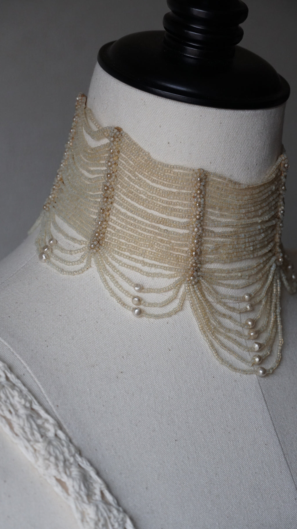 Victorian Glass Pearl Special Collar