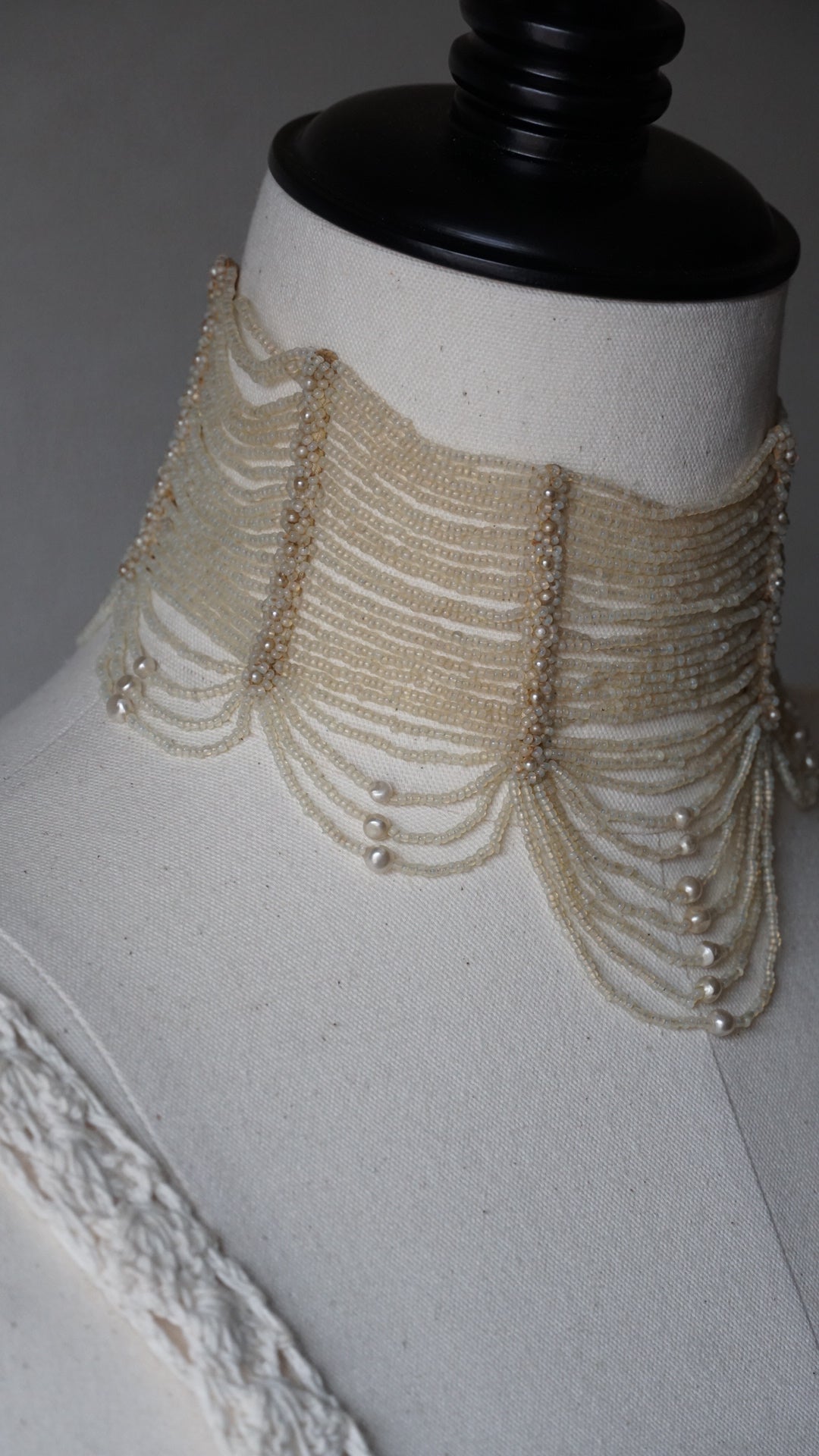 Victorian Glass Pearl Special Collar