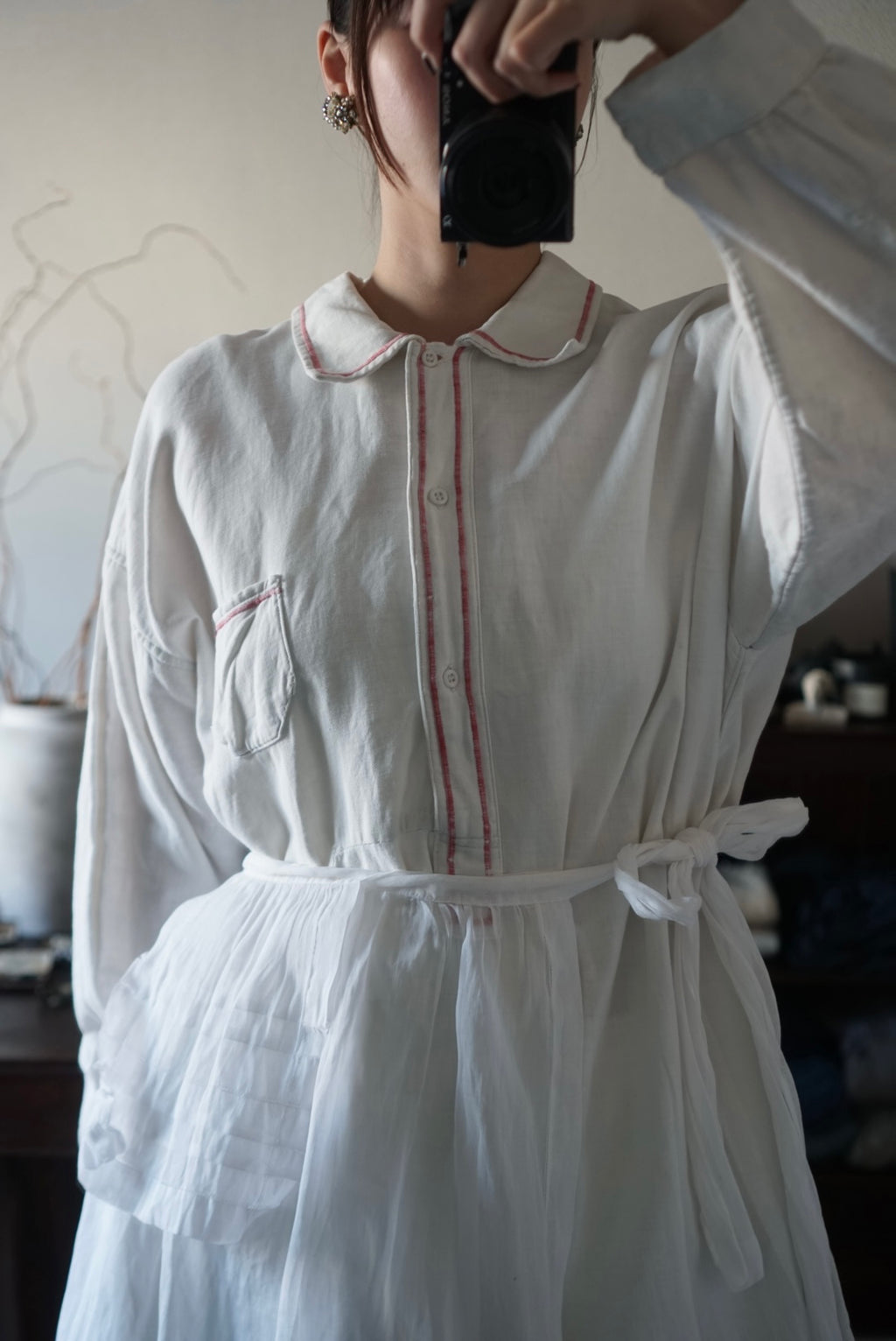 1930's Linen Cotton Long Dress