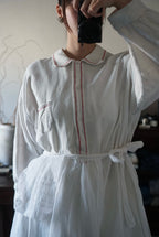 1930's Linen Cotton Long Dress