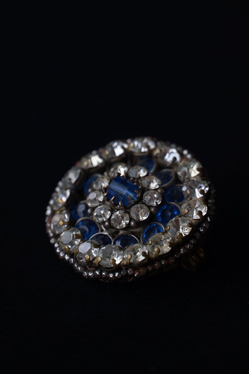 Victorian Paste Blue Glass Handmade Brooch