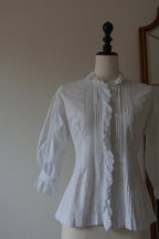 Antique French White Cotton Blouse