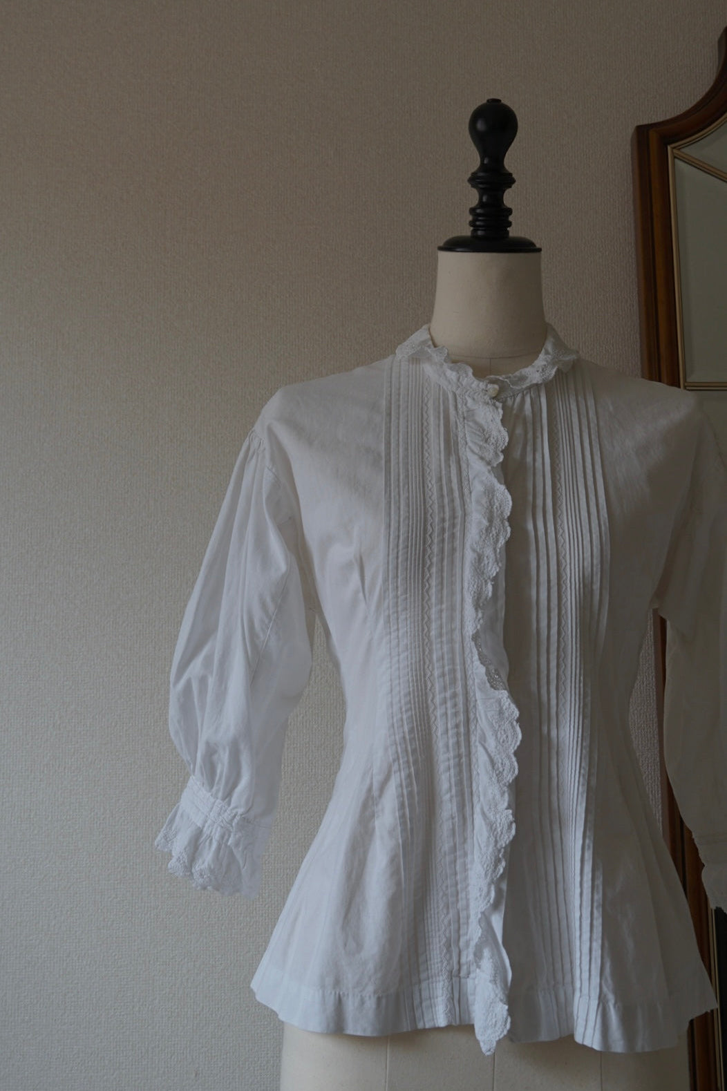 Antique French White Cotton Blouse