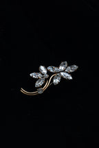 Vintage Clear Paste Glass Flower Brooch