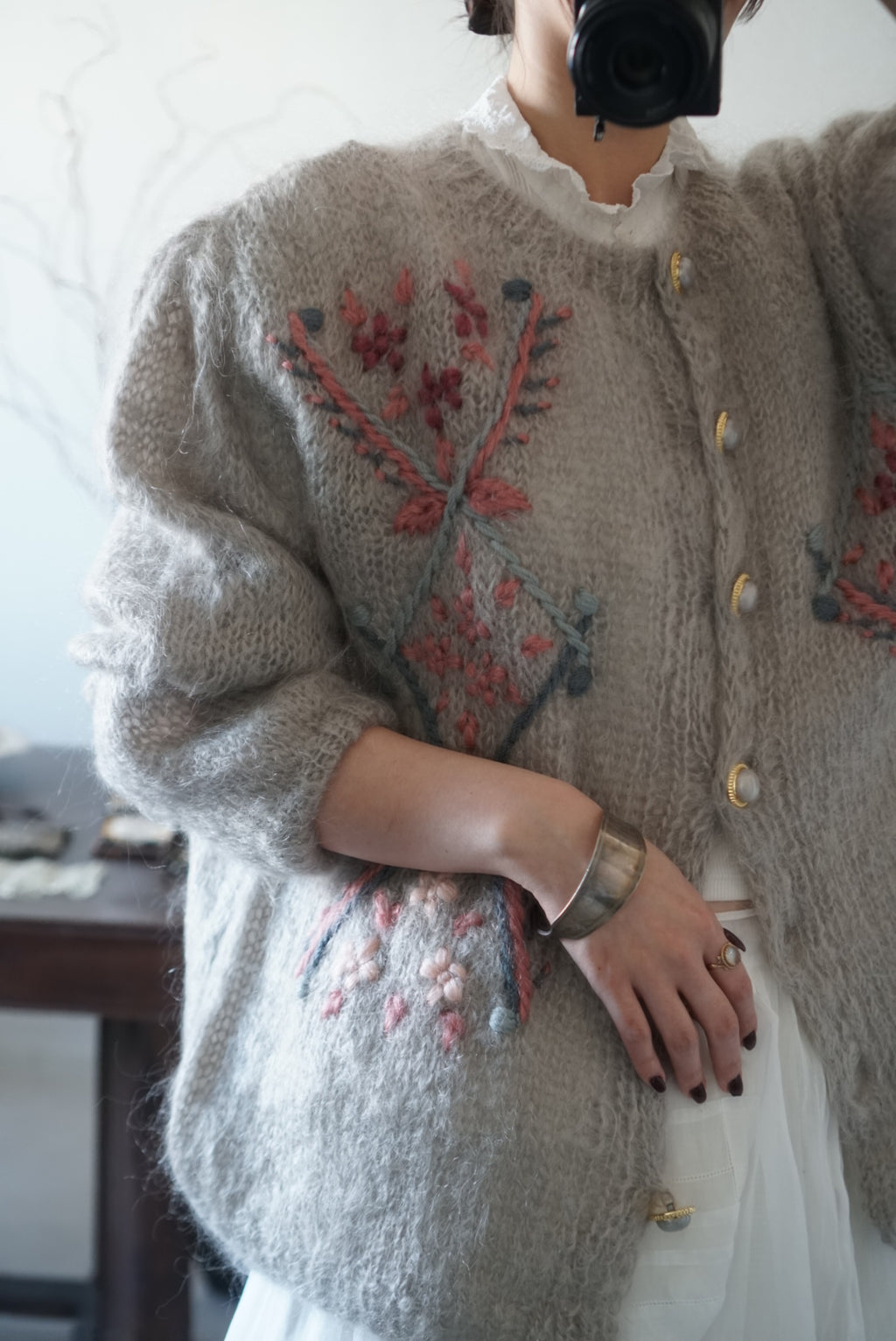 1960's Mohair Embroidery Cardigan