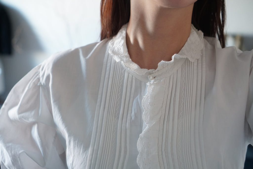 Antique French White Cotton Blouse