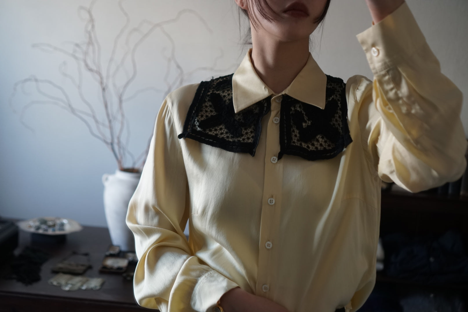 Victorian Black Lace Collar