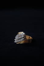 Vintage Falling Star Cut Glass Ring