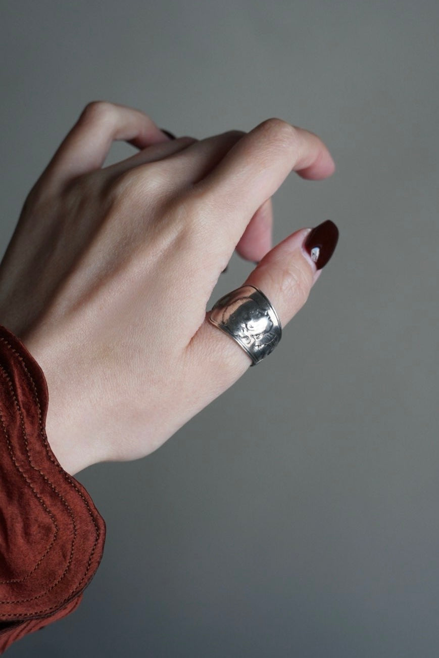 Vintage Silver Child Face Ring