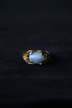 Vintage Blue Cabochon Stone Gold Ring