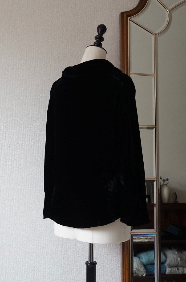 Vintage Black Silk Velvet Jacket