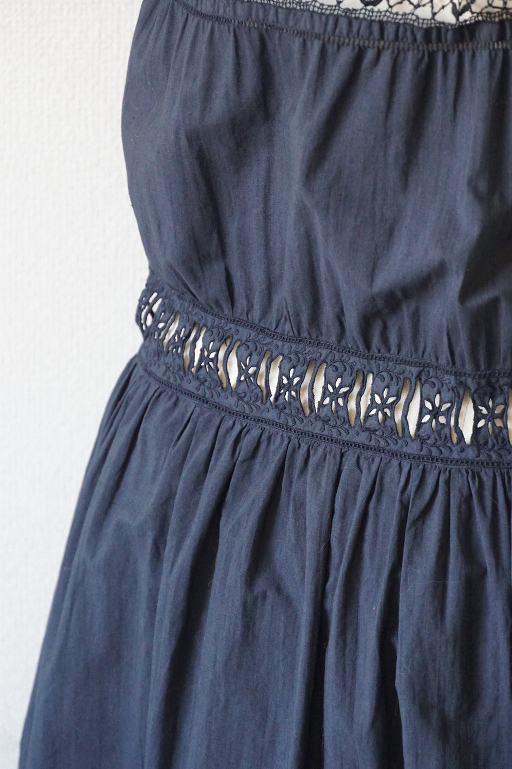 Antique French Black Cotton Dress
