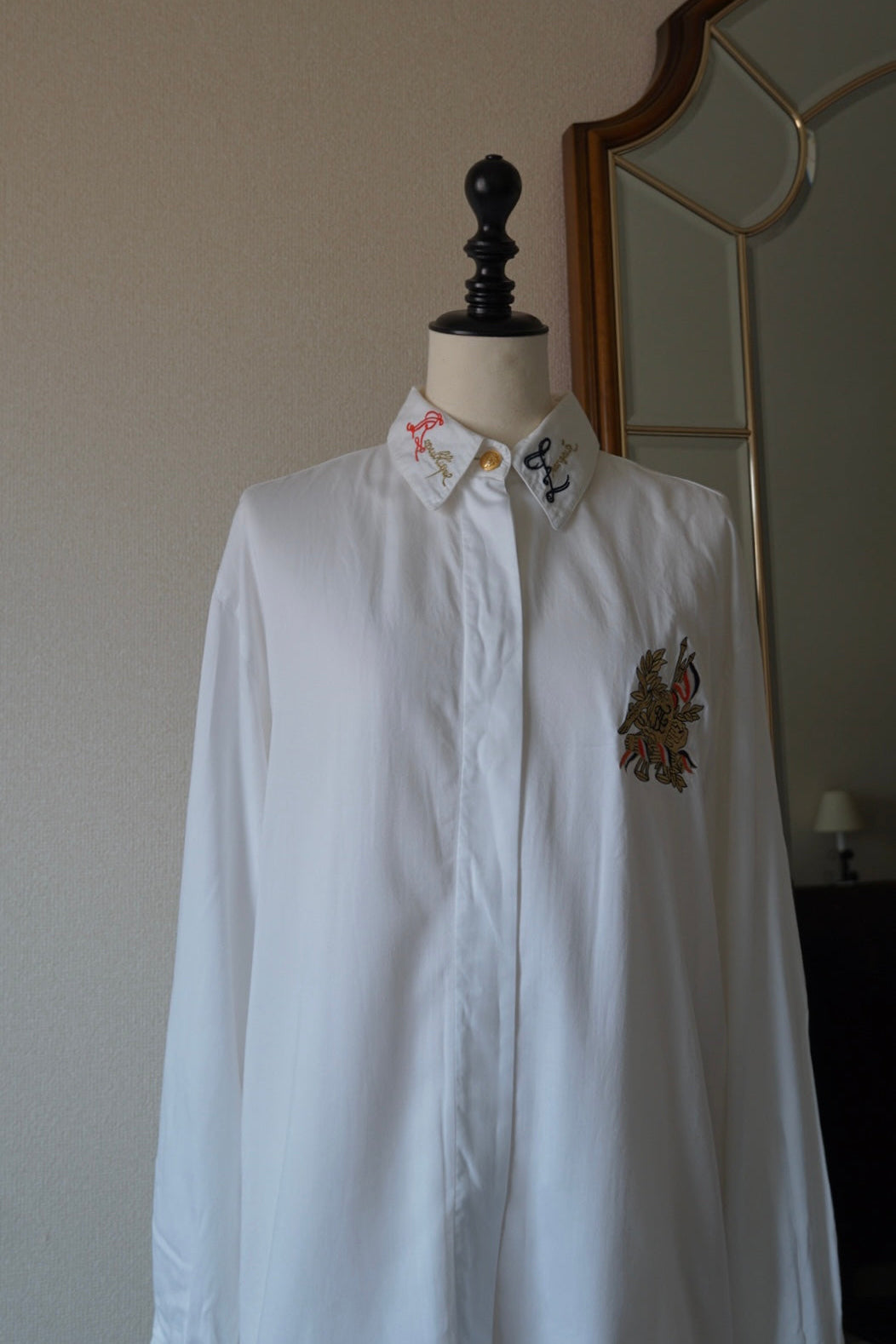 Vintage Embroidered White Shirt